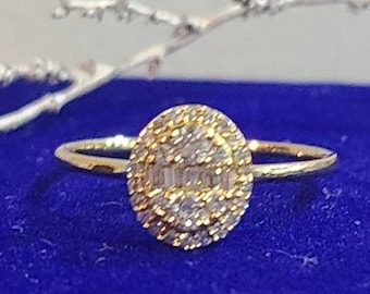 Genuine 18K Diamond Ring .200Ct 18 Karat Gold Oval Ring 18K Gold Minimalist Ring 18 Karat Gold Ring Birthday Gift For Her Daughters Gift