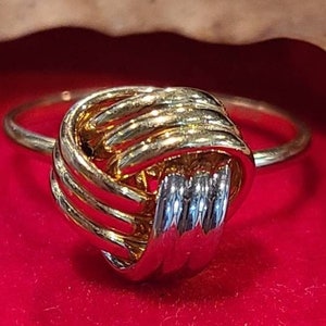 Real 18K Gold Statement Ring 18K Gold Knot Ring Bi-Color Gold Ring Love Knot Ring Elegant Ring Love Knots Gold Ring Birthday Gift For Her