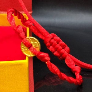 24K Real Gold Mantra Bracelet 24K Coin Bracelet Coin Anklet Real 24K Wealth Bracelet 24K Gold Prosperity Bracelet Fengshui Bracelet UNISEX