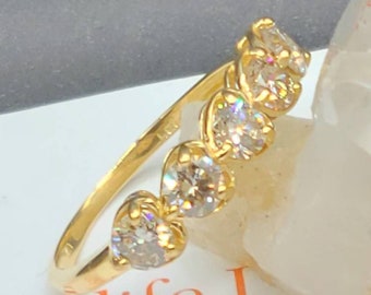18K 1Ct Real Diamond Ring 1 Carat Heart diamond Ring Bezel Eternity Ring Band ring 18 Karat Gold Heart Ring 1Ct Diamond Half Eternity Ring