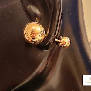 Real 18 Karat Gold Earrings 18K Ball Earrings Minimalist Gold Earrings 18K Stud Earrings Elegant Ball Earring 18K Gold Bold Ball Earrings