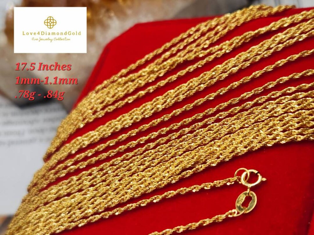 18K Real Gold Chain 18K Gold Rope Chain Gold Rope Chain 18 Karat Gold