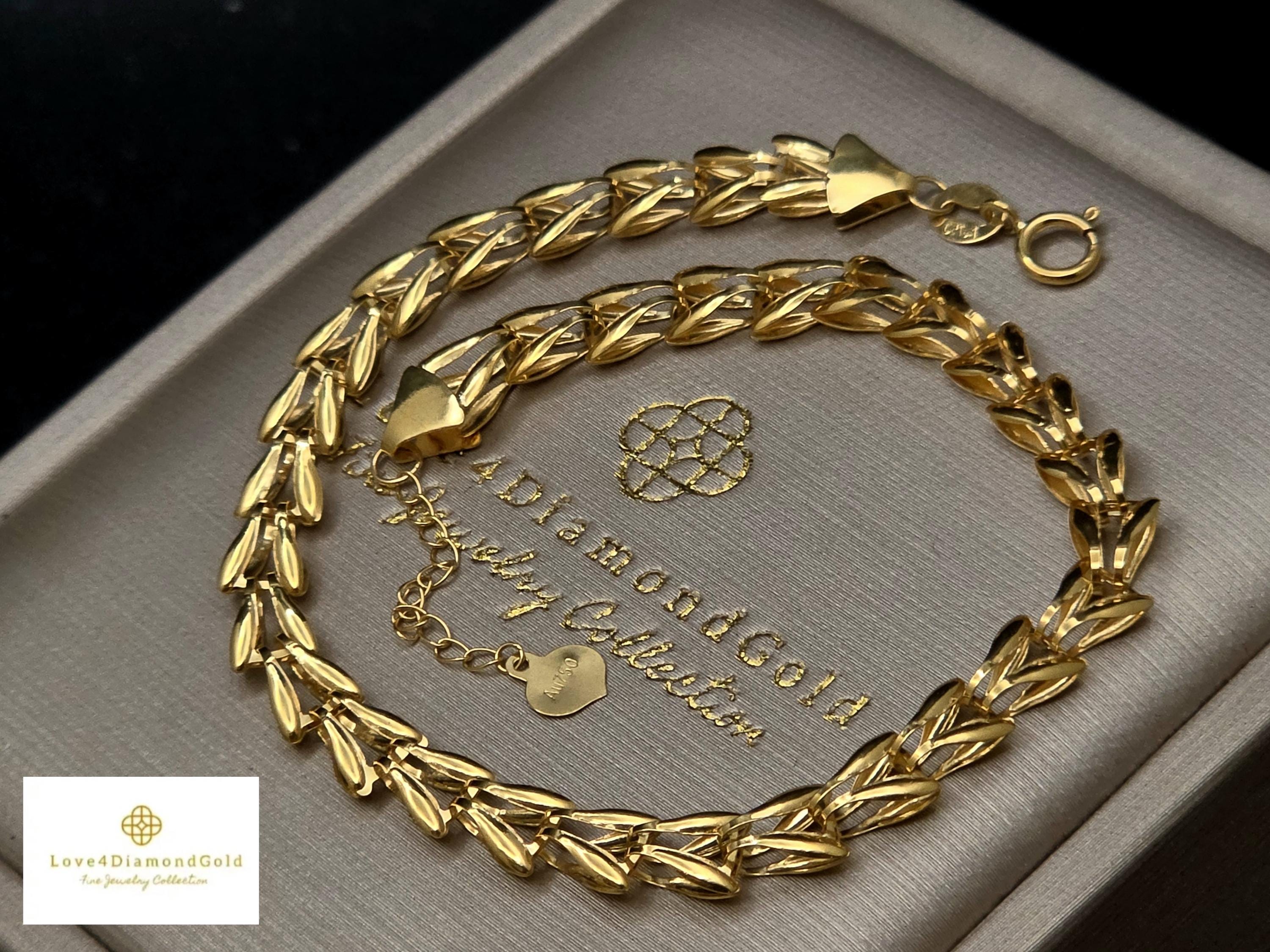18k　チェーンブレスレット au750. b002 18k Gold Au 750 Bracelets - Etsy