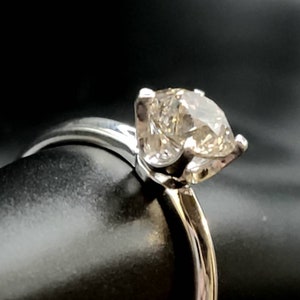 18K 1 Carat Real Diamond Ring 1ct Solitaire Ring Natural Diamond Ring 1Ct 18K Gold Round Brilliant Diamond Ring Fine Jewelry Gift for Her