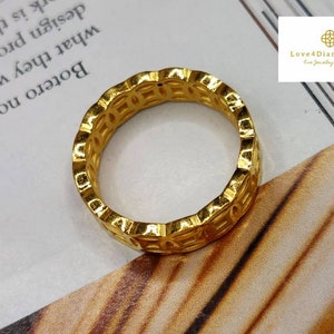 24K Real Pure Gold Ring 24K Gold Money Ring 24K Band Ring 24K Coin Ring ...