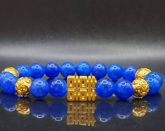 Real 24 Karat Pure Gold Bracelet Double Happiness Bracelet  24K Feng Shui Bracelet Money Ball Bracelet 24K Wealth Bracelet Kyanite Bracelet