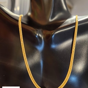 18K Gold Curb Chain Necklace - 21.5 Inch Minimalist Cuban Link