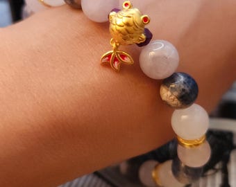24K Real Pure Gold Bracelet 24K FengShui Bracelet Koi Fish Bracelet Prosperity Bracelet 24K Gold Wealth Bracelet 24K Gold Fertility Bracelet