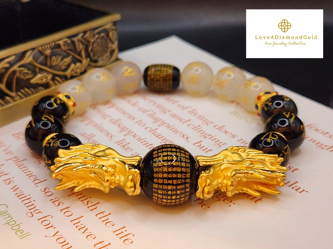 24K Real Gold Bracelet 24K Real Gold Dragon Bracelet Gold Mantra