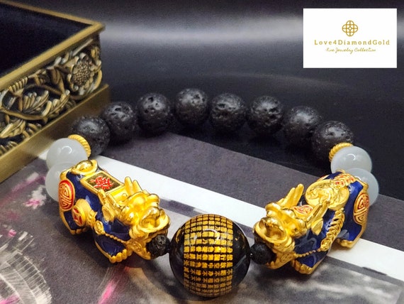 Real 24K Gold Pixiu Bracelet 24K Real Feng Shui Bracelet 24K Pixiu
