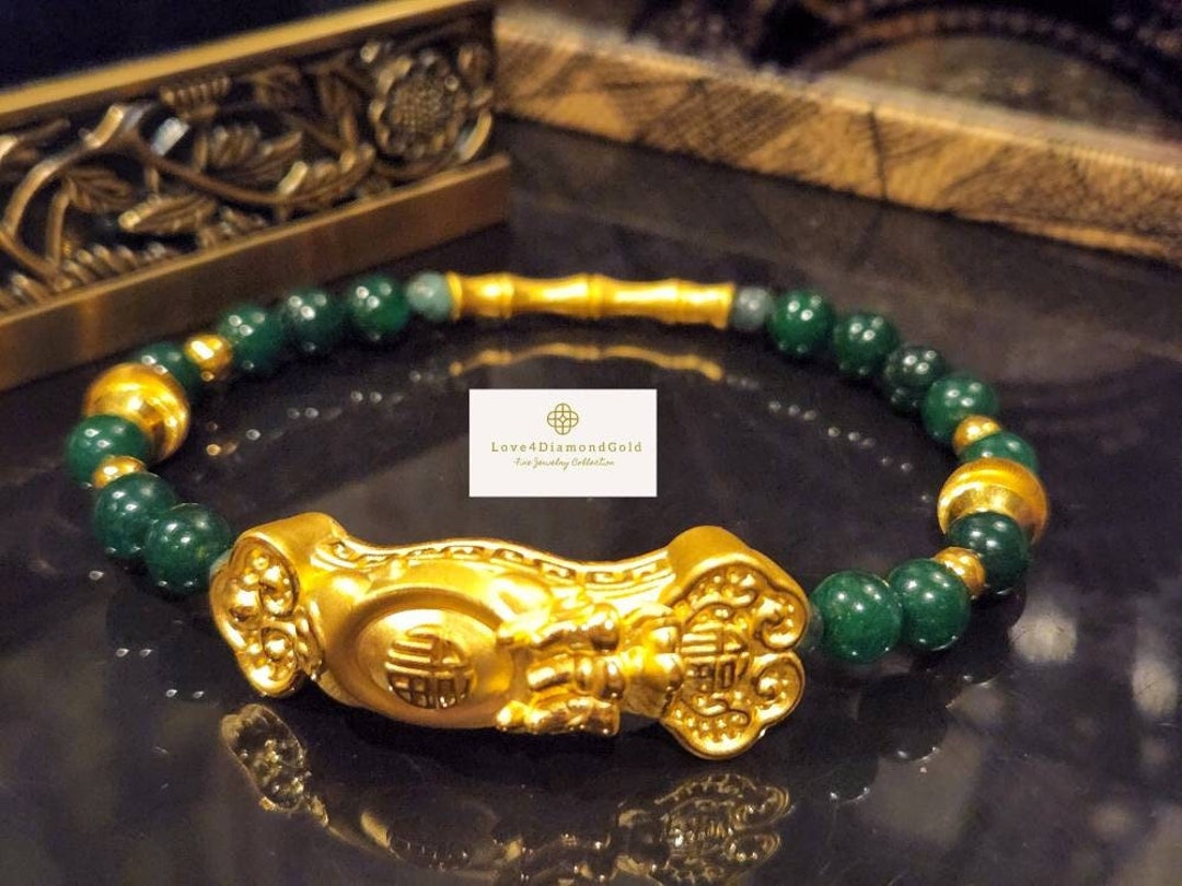 24K Real Feng Shui Bracelet 24K Lucky Ruyi Bracelet 24K Bamboo Bracelet