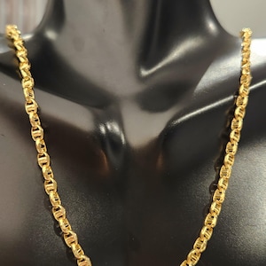 22&quot; Solid 18K Gold Chain Necklace: 3.6mm Unisex Layering Chain