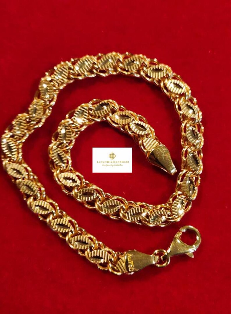 7.5 Real 18K Gold Chain Bracelet 18K Gold Specialty Etsy