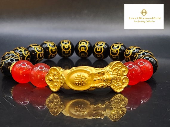 Feng Shui Black Obsidian Bracelet - Real Feng Shui Bracelets - Buddha &  Karma