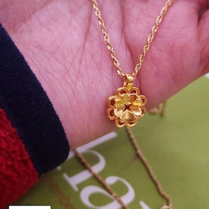 24K 本物のゴールドネックレス ミニマリストゴールドネックレス 24K 