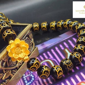 Real 24K Gold Lotus Bracelet 24K Flower Bracelet Feng Shui Bracelet Real 24K Gold Bracelet 24K Lucky Bracelet 24K Lucky Bracelet