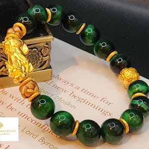 Echtes 24K Gold Pixiu Armband Echtes Feng Shui Armband Geldball Gold Armband Pixiu Armband Glücksbringer Reichtum Attraktor Armband