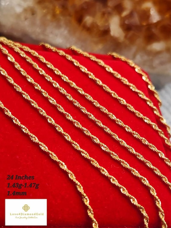 18 karat gold rope necklace deals
