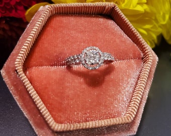 18K Gold Natural Diamond Ring: .500Ct Solitaire Stackable Promise Ring