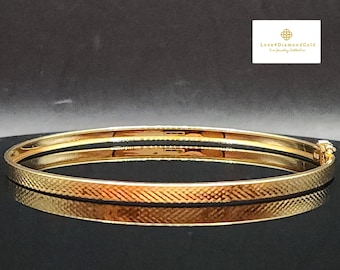 18K Solid Gold Bangle, 18K Minimalist Bangle, Classy Bangle : 18 Karat Gold (Au750)