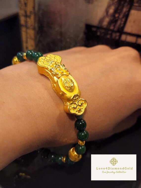 24K Real Feng Shui Bracelet 24K Lucky Ruyi Bracelet 24K Bamboo