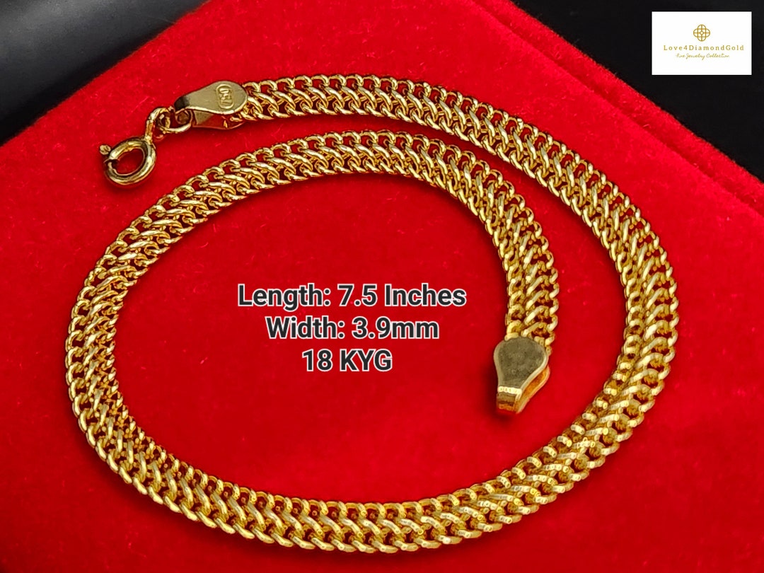 7.5 Real 18K Gold Bracelet 18K Gold Infinity Link Etsy