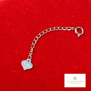Extensor de colar em ouro 18K com pingente de coração