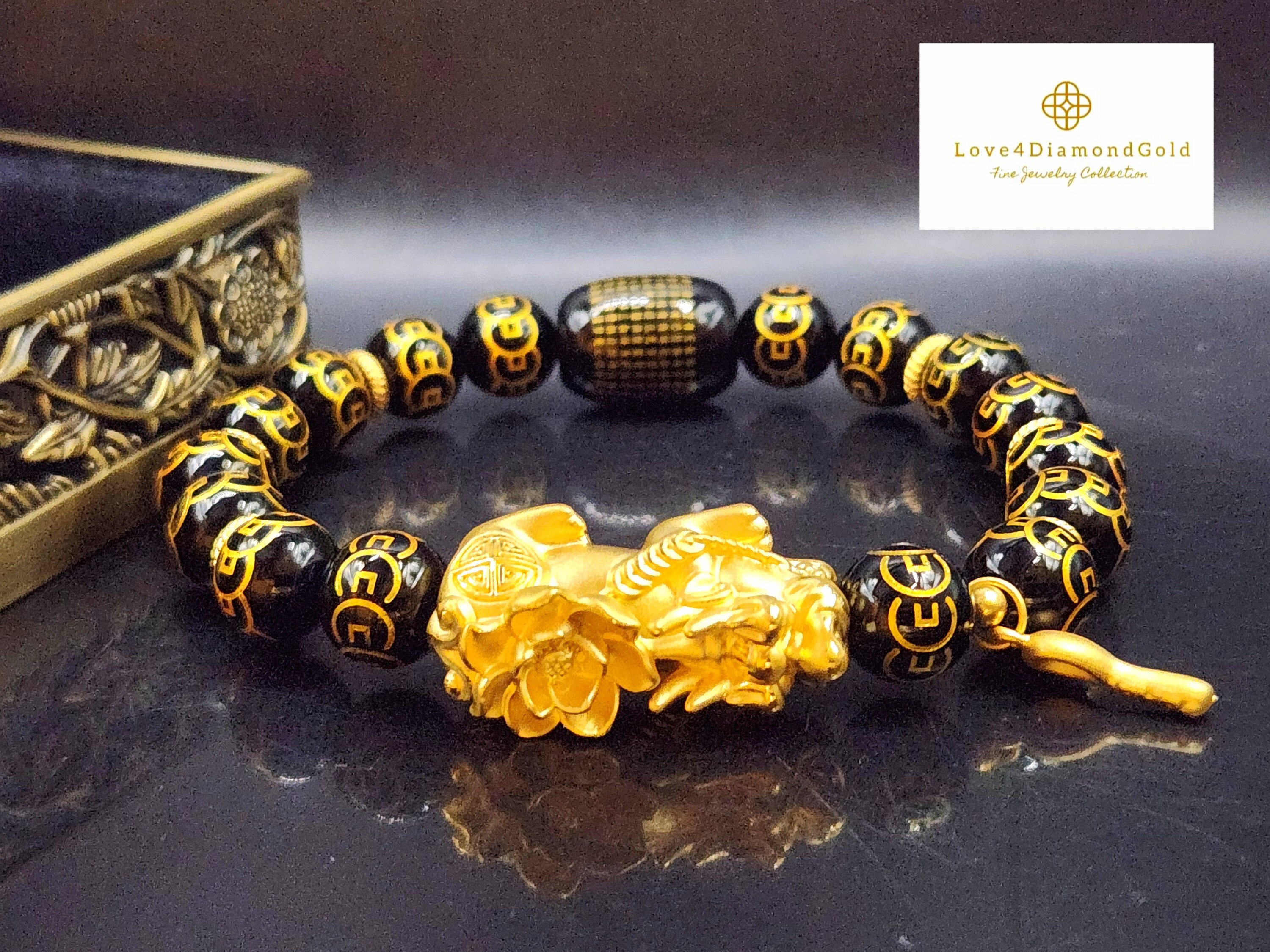 Real 24K Gold Pixiu Bracelet 24K Real Feng Shui Bracelet 24K