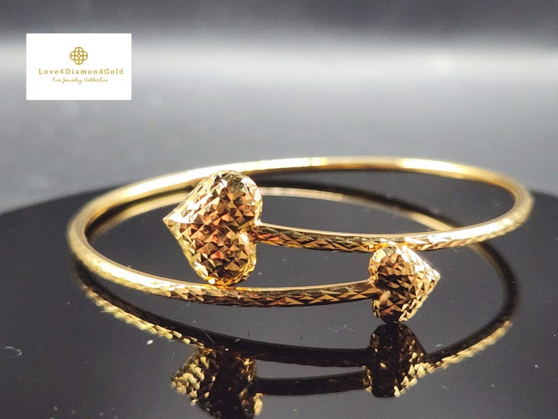 Genuine 18k Gold Bangle Real Gold Bracelet Elegant Bangle Minimalist ...