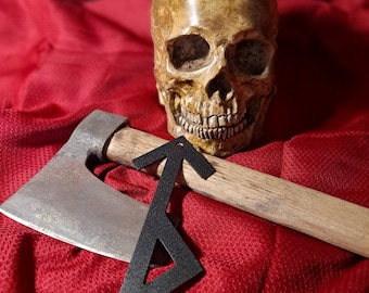 Good Luck Bindrune Rune, Norse Viking Steel Amulet