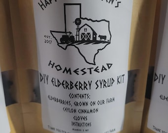 FAMILY SIZE - 1 Qt. Elderberry Syrup Brew Kit, DIY kit,