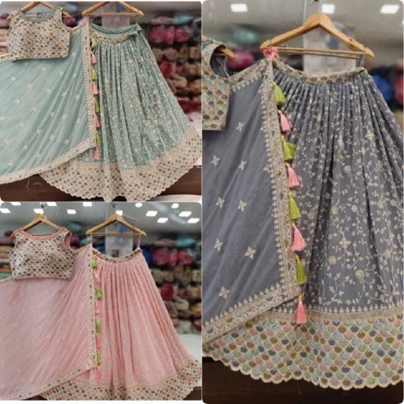 Designer Georgette Embroidery Lakhnavi 