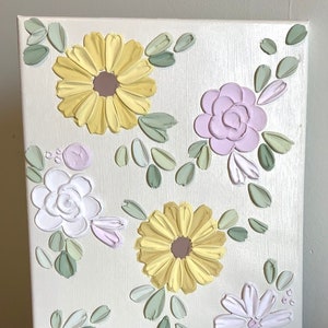 Textured sunflower painting