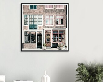 Framed Dutch Urban Wall Art Print, Stylish Home Decor, Minimalist Gift Idea, Black frame, Living room wall art