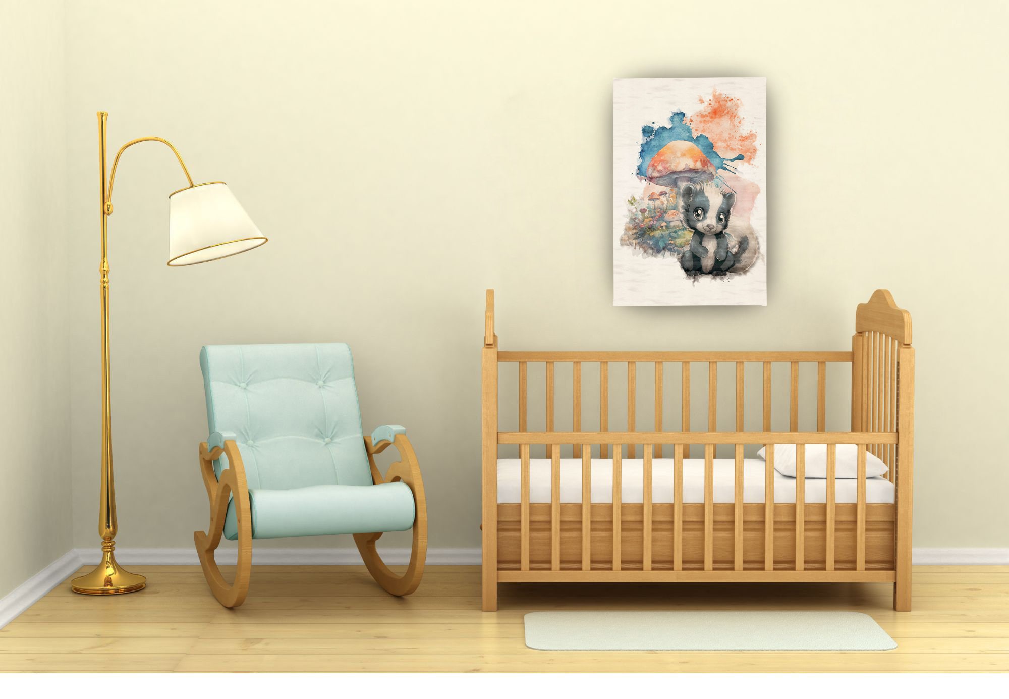 Nursery Wall Art / Forest Room Decor / Woodland Decoration / Skunk
