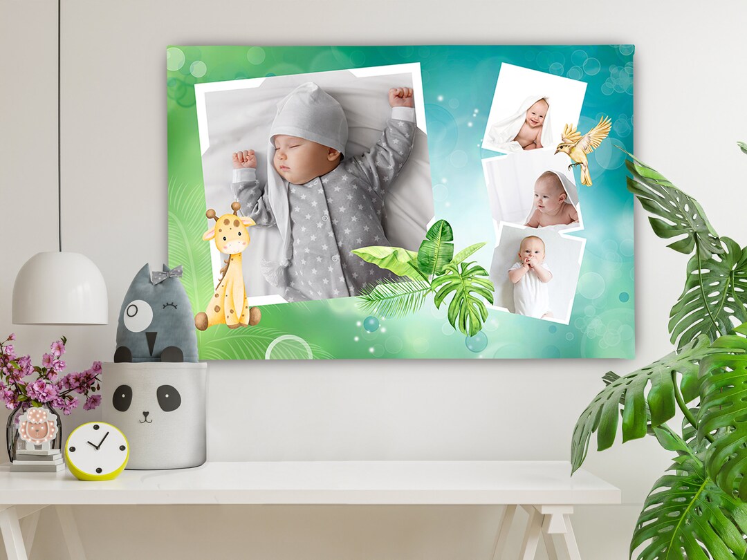 Custom Baby Photo Collage Canvas - Nursery Wall Art - Etsy