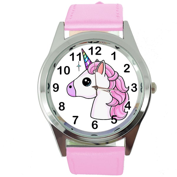 Unicorn E3 Quartz Round Watch With Real Leather Strap