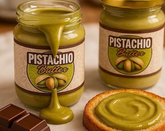 Beurre turc à la pistache, Délices à tartiner, Pâte de pistache, Crème biologique, Pour le petit déjeuner, Collation végétalienne, Pure Naturel, 100 g