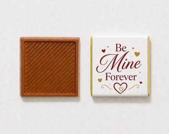 50 Stück Be Mine Forever Schokoladen-Set, Gourmet Elit Milch Quadrate für Romantische Hochzeitsbevorzugungen und Luxus personalisierte Geschenkpräsentationen