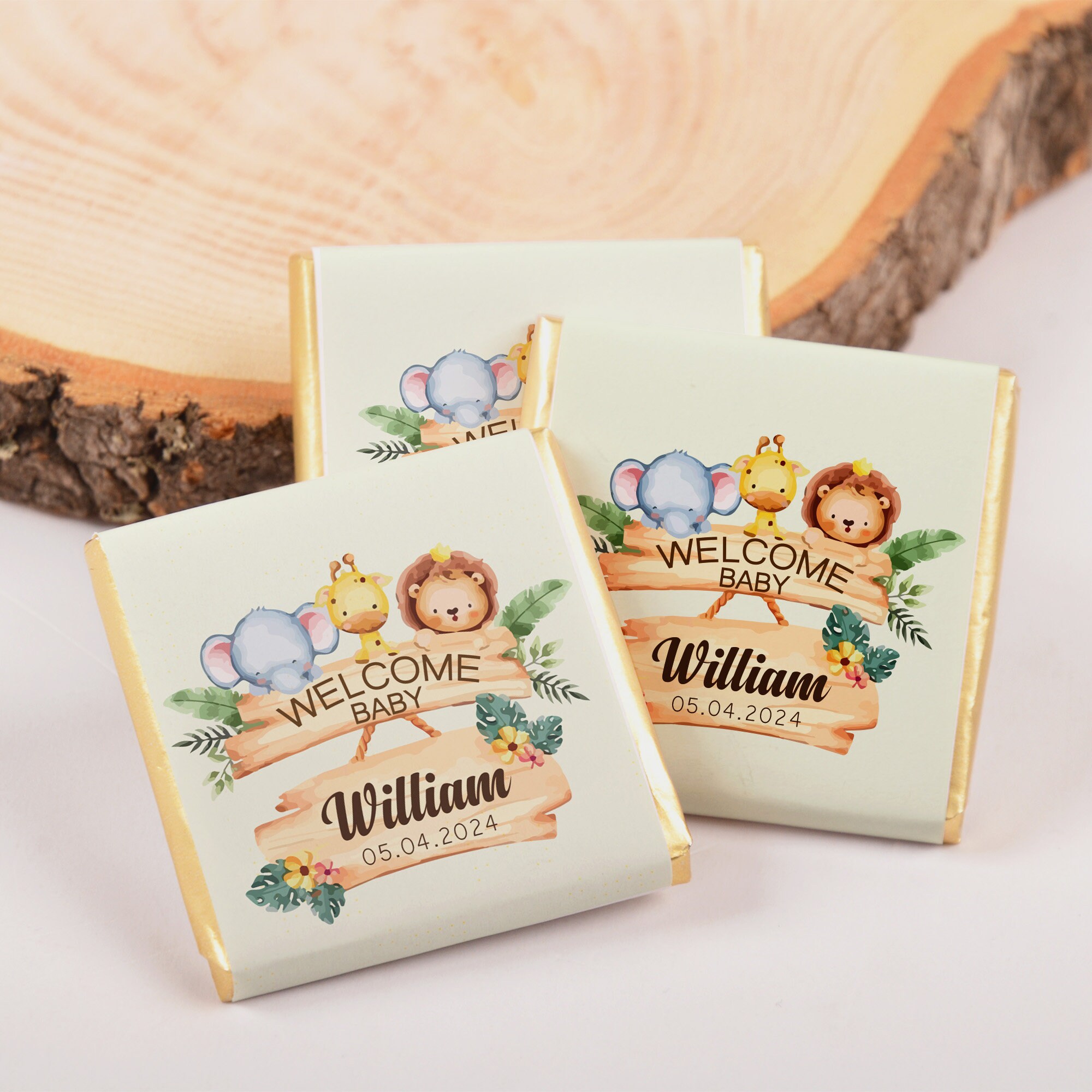 Baby Shower Chocolate Favors,Personalized Baby Chocolate,Baby Shower Favors for Guests in Bulk, Custom Party Favors, Bulk Chocolate Favors