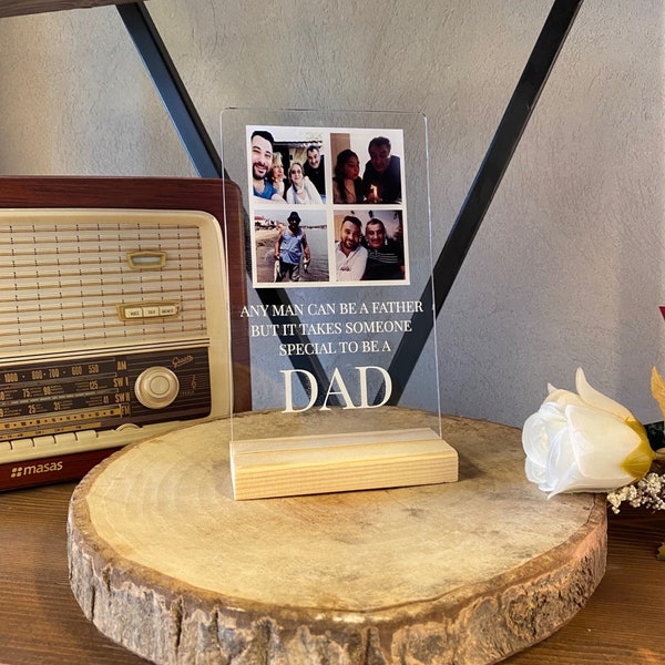 Photo Plaque for Dad, Husband, Boyfriend, Father's Day or Birthday Gift, CUSTOM Design with Photo and Message