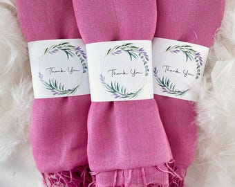 Wedding Favors for Guests, Pashminas in Bulk Bridal Shower, Favors Shawls for Wedding, Personalized Pashmina, Bulk Pink Pashmina Shawl