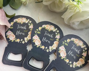 Personalized Wedding Bottle Opener 50pcs – Custom Bride & Groom Favor – Elegant Guest Gift – Luxury Wedding Souvenir