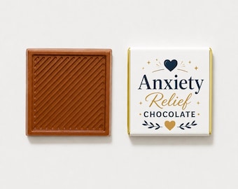 50pcs Serene Milk Chocolate Squares, Anxiety Relief Calming Gift, Premium Foil Wrapped Boutique Treats for Mindfulness and Relaxation
