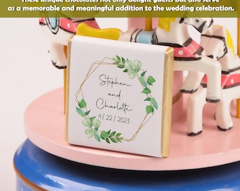 Custom Wedding Chocolate Favors - Custom Bride & Groom Gift - Luxury Engagement Party Favor - Elegant Wedding Chocolate