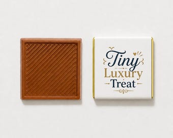 50 pezzi di lussuosi cioccolatini al latte, bomboniere personalizzate con stampa esclusiva, ideali per regali aziendali e per la tavola della Festa del Papà.