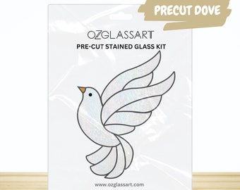 PreCut Dove Stained Glass Kit - Stained Glass Dove PreCut - DIY Craft Kit