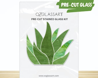 Precut Succulent Stained Glass Kit - Stained Glass Succulent Kit, Precut glass Kit - DIY Stained Glass Kit For Adults