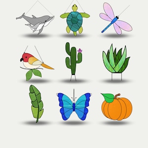 Beginner Patterns Pack - Easy Stained Glass Patterns to Download - Pack Of Digital Patterns