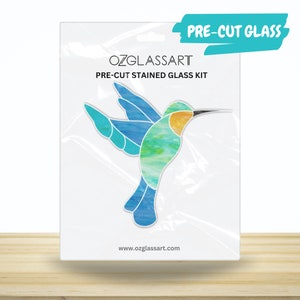 PreCut hummingbird Stained Glass Kit Stained Glass hummingbird Pre-Cut Kit DIY Glass Kit image 1